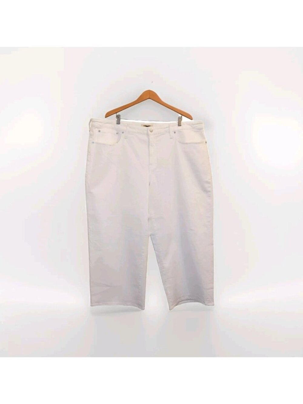 Madewell The Plus Perfect Vintage Wide-Leg Crop Jeans Womens Size 24W Tile White